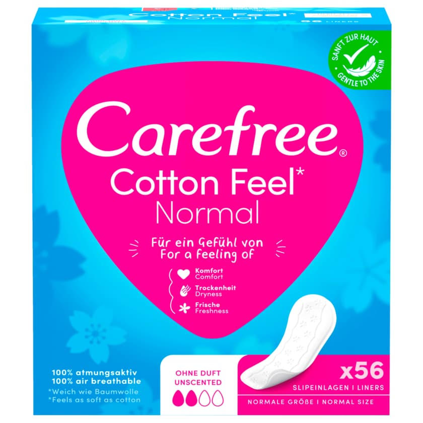 Carefree Slipeinlagen Cotton Feel Normal 56 Stück